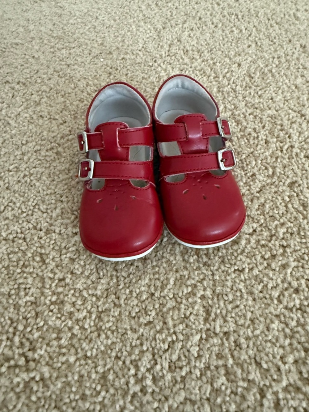 Angel Red Double-Strap Girls Dress Shoes